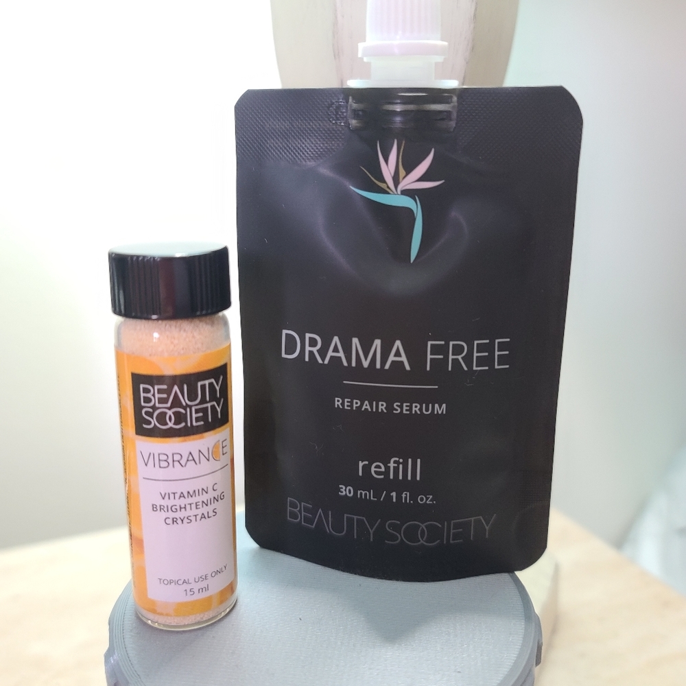 Beauty Society Drama Free Serum Refill packet & Vibrance Vitamin C Crystals